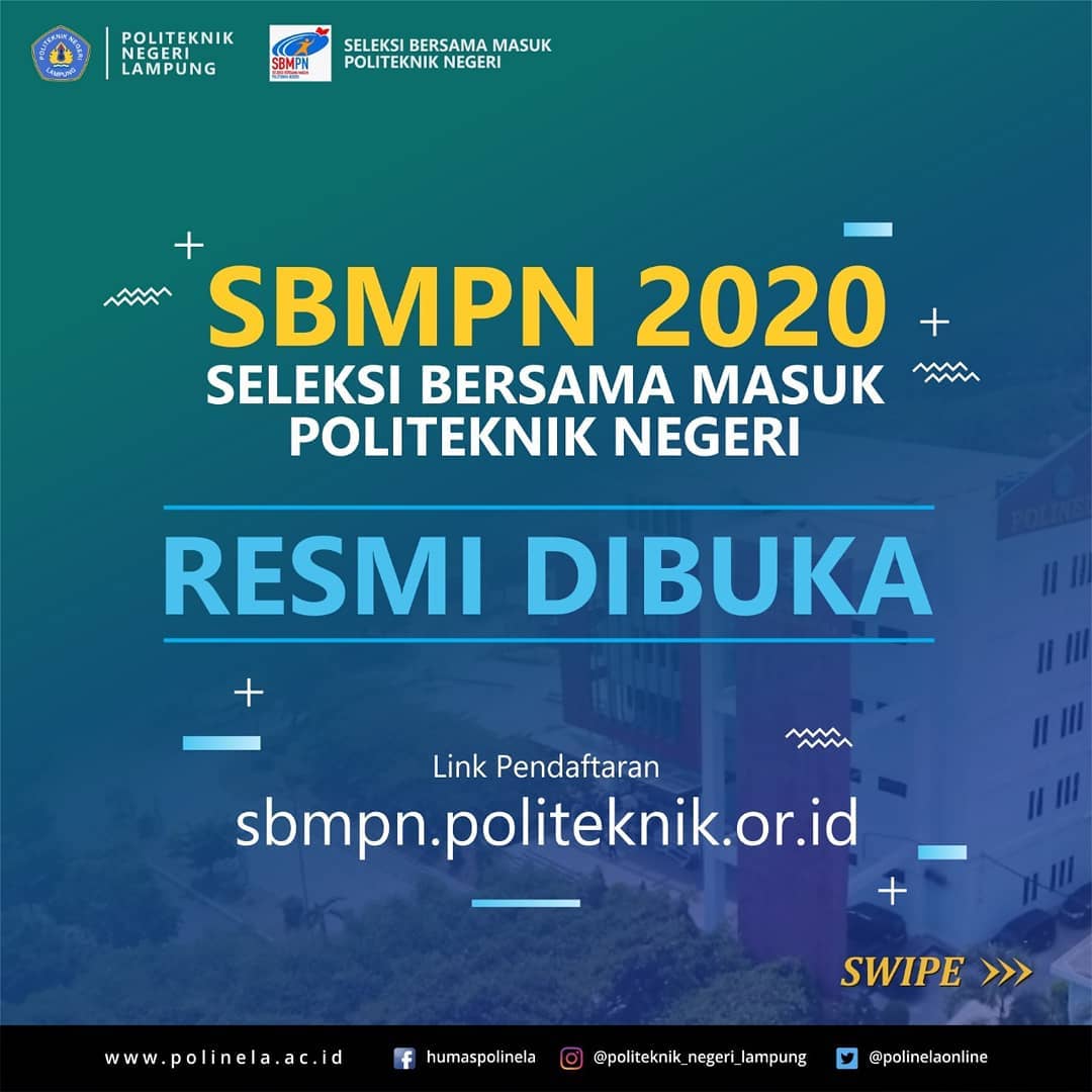 Pendaftaran SBMPN – Polinela 2020 telah dibuka
